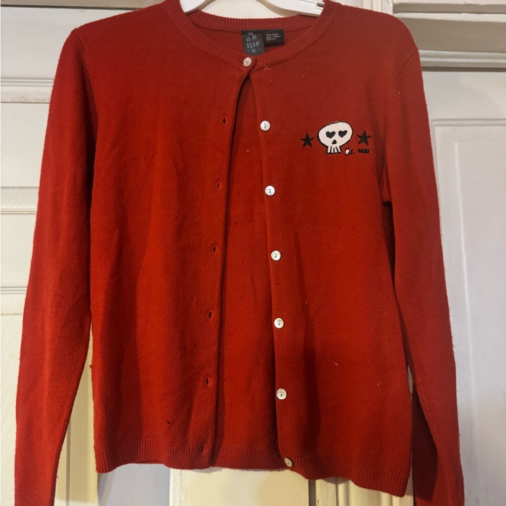 EC Star vintage 90s punk alternative skull cardigan M
